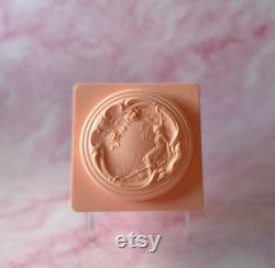 Vintage Evyan White Shoulders Pink Plastic Art Nouveau Dusting Powder Box, Empty Box, Vintage Vanity