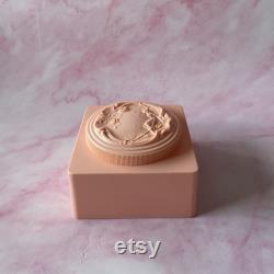 Vintage Evyan White Shoulders Pink Plastic Art Nouveau Dusting Powder Box, Empty Box, Vintage Vanity