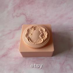 Vintage Evyan White Shoulders Pink Plastic Art Nouveau Dusting Powder Box, Empty Box, Vintage Vanity