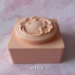 Vintage Evyan White Shoulders Pink Plastic Art Nouveau Dusting Powder Box, Empty Box, Vintage Vanity