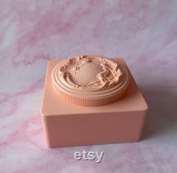 Vintage Evyan White Shoulders Pink Plastic Art Nouveau Dusting Powder Box, Empty Box, Vintage Vanity