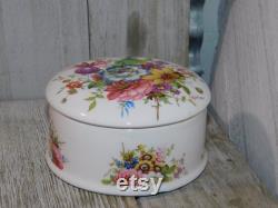 Vintage F Howard Flowered Powder Box, Ceramic Powder Box, Vintage Powder box, Gift idea, Prop, Daysgonebytreasures D