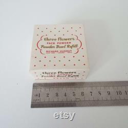 Vintage Face Powder 1950's Richard Hudnut Three Flowers Face Powder Box Peach Unopened Powder Bowl Refill Vanity Storage Make-up