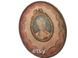 Vintage Face Powder Oval Box Madame Du Barry Richard Hudnut Shabby Romantic Vanity Decor