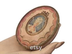 Vintage Face Powder Oval Box Madame Du Barry Richard Hudnut Shabby Romantic Vanity Decor