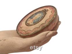 Vintage Face Powder Oval Box Madame Du Barry Richard Hudnut Shabby Romantic Vanity Decor
