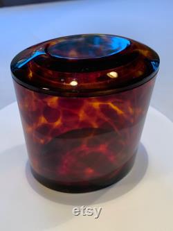 Vintage Faux Tortoise Shell Acrylic Vanity Jar