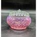 Vintage Fenton Cranberry Opalescent Hobnail Glass Covered Powder Jar Lid