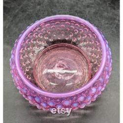 Vintage Fenton Cranberry Opalescent Hobnail Glass Covered Powder Jar Lid