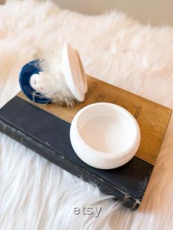 Vintage Flapper Girl with Feather Boa Trinket Box or Powder Jar I.W. Rice
