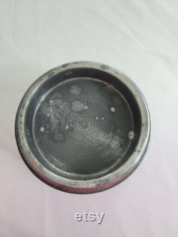 Vintage Floral Blue Footed Metal Musical Powder Box - Retro Shabby Cottage Weathered Darling Jewelry Box - Antique Style Home Decor