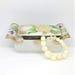 Vintage Floral Porcelain Vanity Jar Bird and Yellow Gold Relief Jewelry Box