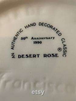 Vintage Franciscan Desert Rose Round Box with Lid, 50th Anniversary 1990, Made in England