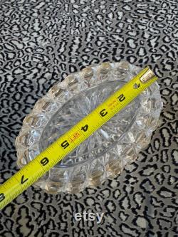 Vintage French Faceted Cut Crystal Vanity box Jewelry box 6.75 x4