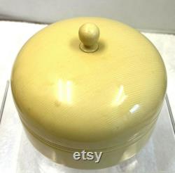 Vintage French Ivory Colored Celluloid Powder Box 3.5 x 4.5