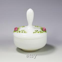 Vintage French Pierre Schneider white opaline glass powder or trinket Box