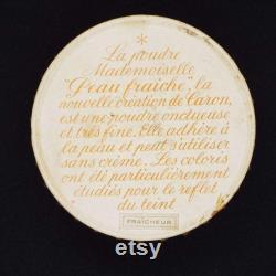 Vintage French Powder Box Caron Powder 1940's Powder Box Vanity Storage Poudre Mademoiselle Peau Fraiche