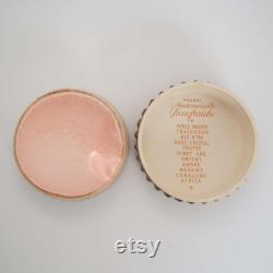 Vintage French Powder Box Caron Powder 1940's Powder Box Vanity Storage Poudre Mademoiselle Peau Fraiche