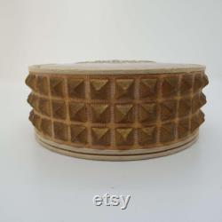 Vintage French Powder Box Caron Powder 1940's Powder Box Vanity Storage Poudre Mademoiselle Peau Fraiche