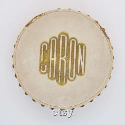 Vintage French Powder Box Caron Powder 1940's Powder Box Vanity Storage Poudre Mademoiselle Peau Fraiche