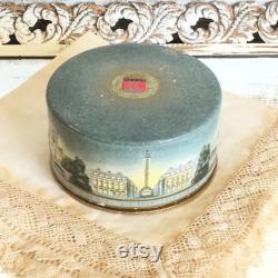 Vintage French Powder Box, Vintage Coty Powder Box, Paris Soleil D'or, New York, French Vanity Decor