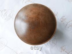 Vintage French Wood Powder Box, Treen Box, Cylindrical Box.