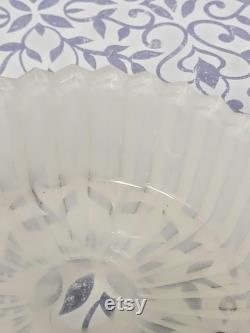 Vintage Frosted Glass Swan Powder Jar and Lipstick Holder, Jeanette Glass Company