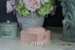 Vintage Full Evyan Pink Powder Box with White Shoulders Dusting Powder and Powder Puff, Art Nouveau Style Powder Box, Victorian Vanity