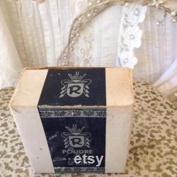 Vintage Full Rare Made in Greece Powder Box, Vintage Collectible Powder Box, Vintage Powder Box, Mid Century Cosmetics,Vintage Make up