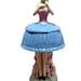 Vintage German Half Doll Figural Powder Box Dresser Jar Art Deco Pink Blue