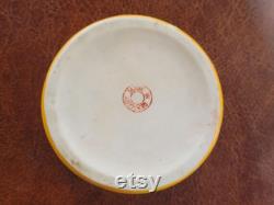 Vintage German Porcelain Powder Jar Putti and Fruit Tree Trinket Dish, Vintage Makeup