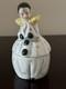 Vintage German porcelain Pierrette / Pierrot trinket / powder box Art Deco