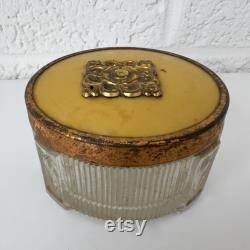 Vintage Glass Jar for Powder or Potpourri Powder Jar Deco
