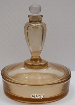 Vintage Glass Perfume and Powder Box Combination,