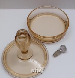 Vintage Glass Perfume and Powder Box Combination,