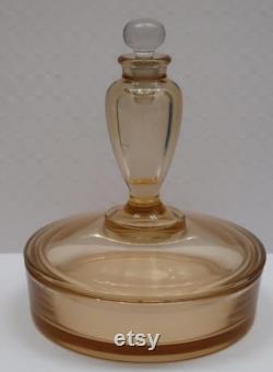 Vintage Glass Perfume and Powder Box Combination,