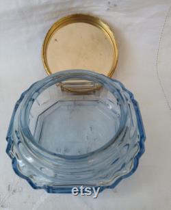 Vintage Glass Powder Bowl And Vanity Perfume Bottle