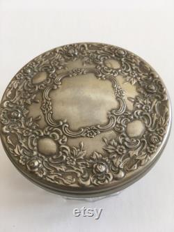 Vintage Glass Powder Box Dresser Jar