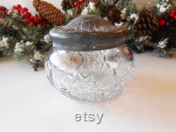 Vintage Glass Powder Jar, Luxury Vanity Accessory, Bride's Gift, Romantic Gift for Her, Luxury Gift