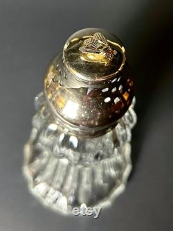 Vintage Glass Powder Shaker Ornate Bee Design Vanity Decor