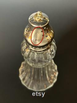 Vintage Glass Powder Shaker Ornate Bee Design Vanity Decor