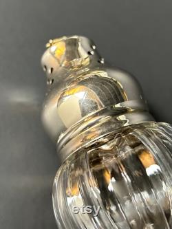 Vintage Glass Powder Shaker Ornate Bee Design Vanity Decor