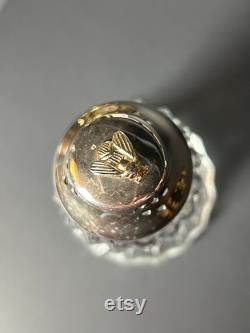 Vintage Glass Powder Shaker Ornate Bee Design Vanity Decor