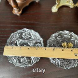 Vintage Glass Trinket Dish with Ormolu Blossom