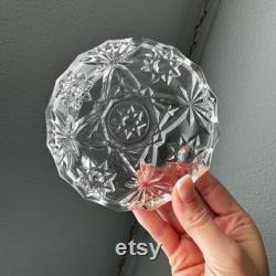 Vintage Glass Trinket Dish with Ormolu Blossom