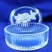 Vintage Glass Vanity Dresser Powder Box Trinket Dish and Lid Clear Frosted Rose Top Ribbed Sides Heavy 4.5 Across 2 Tall Bathroom Decor