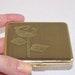 Vintage Gold Tone Powder Compact Brass Rose Design, Mirrored