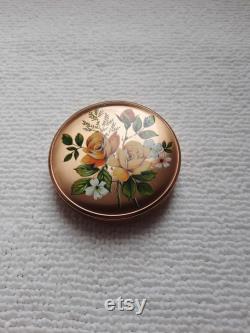 Vintage Golden painted powder box with hinged lid French style Powder Box Collectible Powder Box made in England patent number 764125