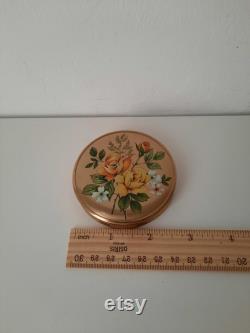 Vintage Golden painted powder box with hinged lid French style Powder Box Collectible Powder Box made in England patent number 764125