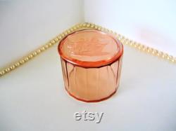 Vintage HEINRICH HOFFMAN Pink Czech Powder Jar Powder Box Trinket Box 1920s 30s Art Deco Bohemian Czech Glass GIFT Wedding Dresser Jar